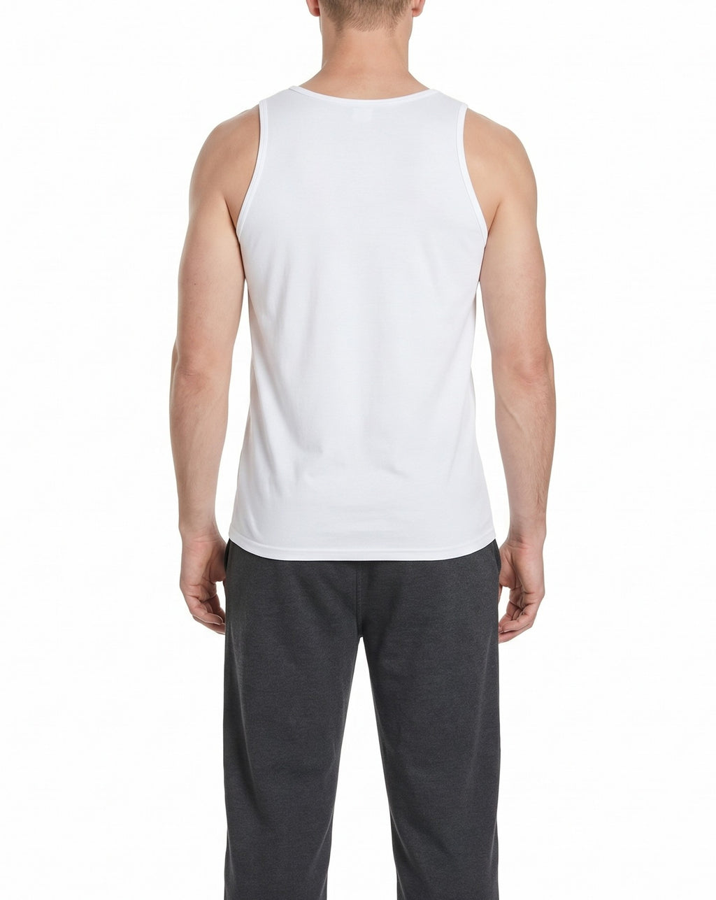 MANTIQUE Men's Super-Soft Lightweight Breathable Cotton Tank Top Undershirts, Classic Fit, White, 2-Pack