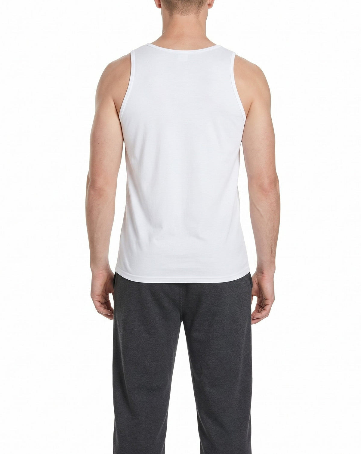 MANTIQUE Men's Super-Soft Lightweight Breathable Cotton Tank Top Undershirts, Classic Fit, White, 2-Pack