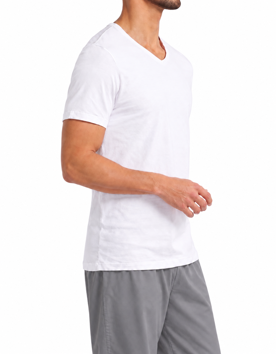 Mantique Men’s Lightweight Breathable Soft Cotton V-Neck Undershirts, 2-Pack